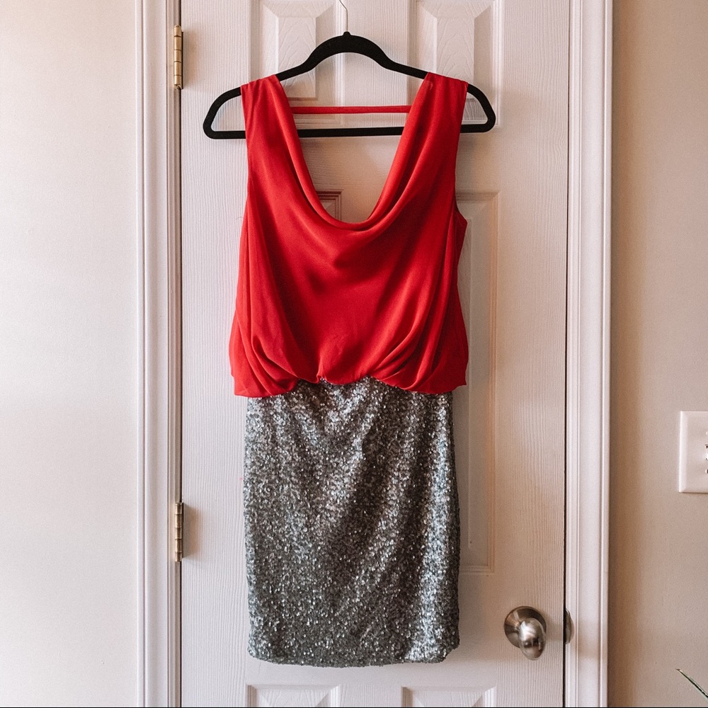 Sequin Open Back Dress